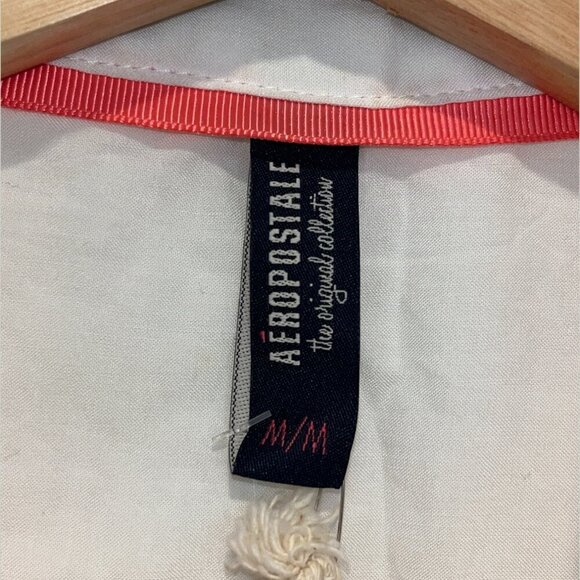 NWT Aeropostale White Sheer Collared Button Down Shirt Women’s Size M - Picture 4 of 11